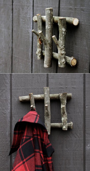 Hooks From Cut Tree Branches – Do-It-Yourself